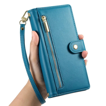 DF-011 For OnePlus Nord 4 Case Zipper Pocket Wallet Leather Phone Cover with Straps