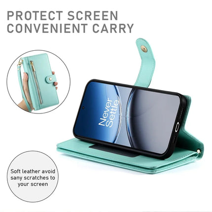 DF-011 For OnePlus Nord 4 Case Zipper Pocket Wallet Leather Phone Cover with Straps