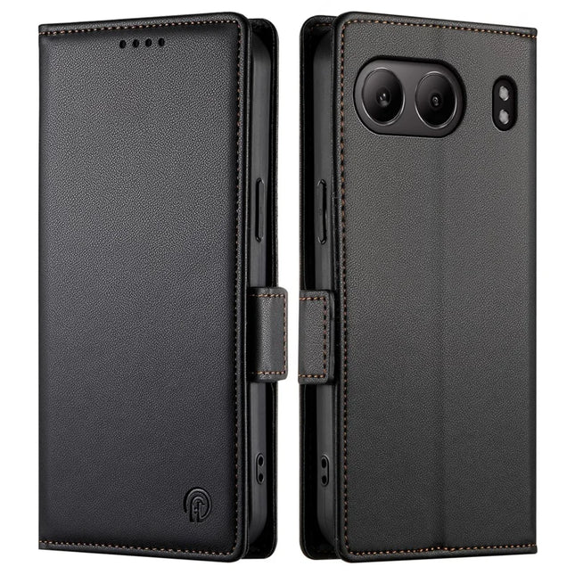 DF-010 For OnePlus Nord 4 Stand Case PU Leather Wallet Phone Cover - Black