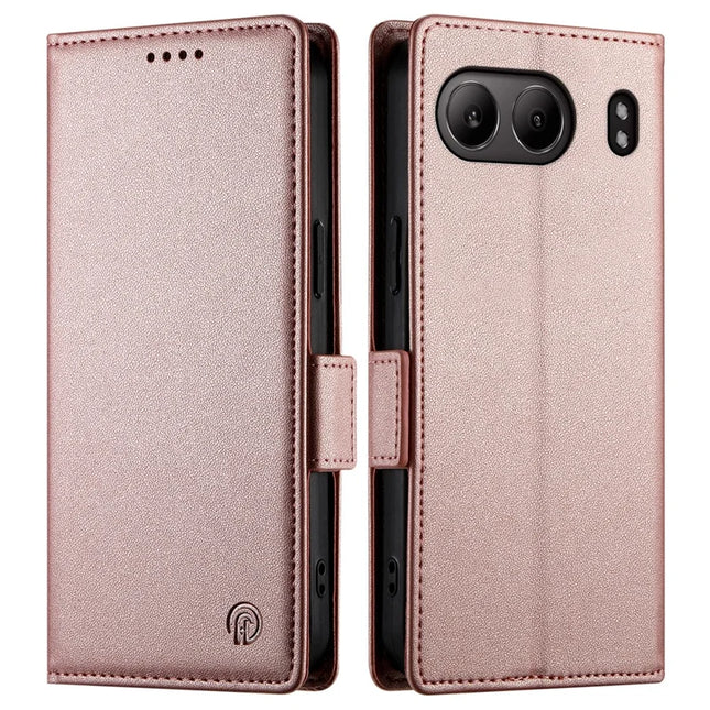 DF-010 For OnePlus Nord 4 Stand Case PU Leather Wallet Phone Cover - Rose Gold