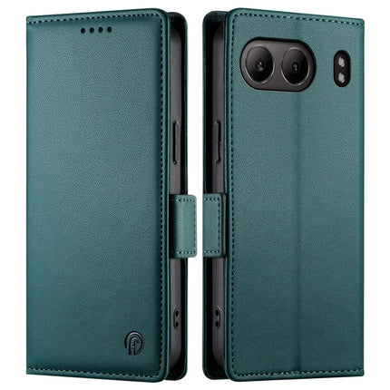 DF-010 For OnePlus Nord 4 Stand Case PU Leather Wallet Phone Cover - Blackish Green