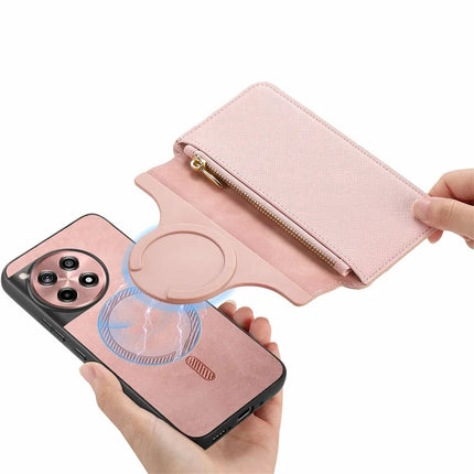 CASENEO For OnePlus Ace 3 5G / 12R 5G Case Cross Texture Leather Detachable Magnetic Phone Cover