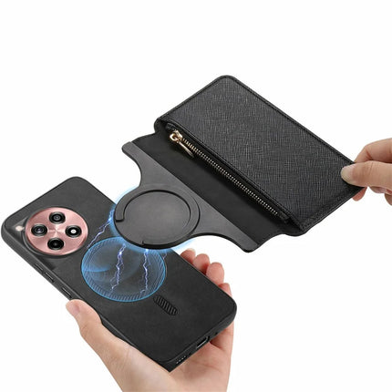 CASENEO For OnePlus Ace 3 5G / 12R 5G Case Cross Texture Leather Detachable Magnetic Phone Cover