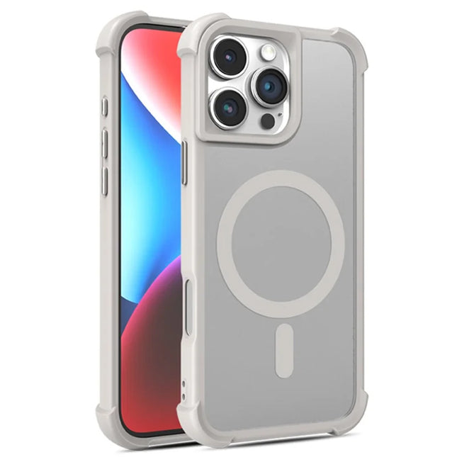 For iPhone 16 Pro Max Case Compatble with MagSafe Skin-Touch TPU+PC Phone Cover - Grey