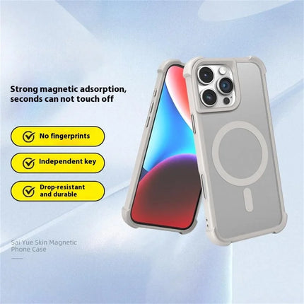 For iPhone 16 Pro Max Case Compatble with MagSafe Skin-Touch TPU+PC Phone Cover