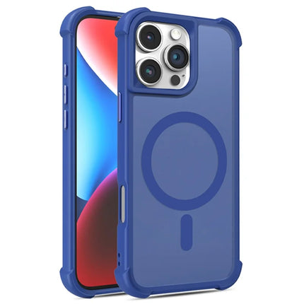For iPhone 16 Pro Max Case Compatble with MagSafe Skin-Touch TPU+PC Phone Cover - Blue