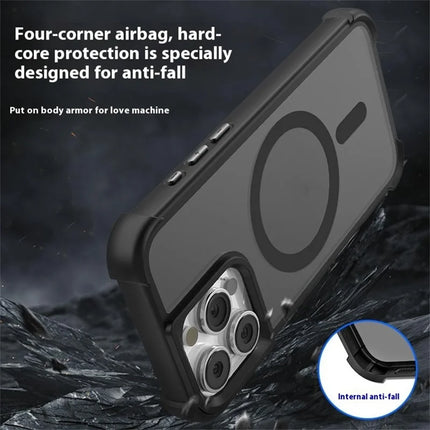 For iPhone 16 Pro Max Case Compatble with MagSafe Skin-Touch TPU+PC Phone Cover