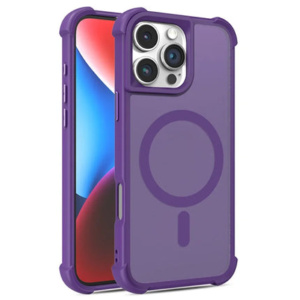 For iPhone 16 Pro Max Case Compatble with MagSafe Skin-Touch TPU+PC Phone Cover - Purple