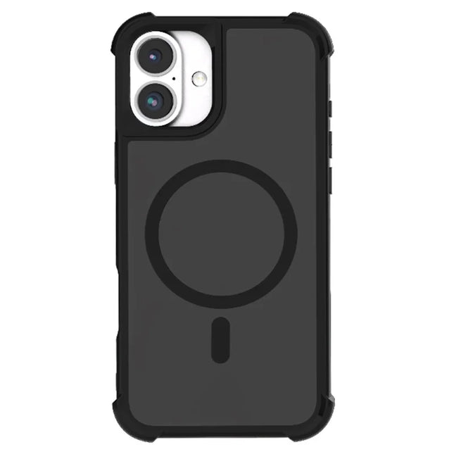 For iPhone 16 Plus Case Compatble with MagSafe Skin-Touch TPU+PC Phone Cover - Black
