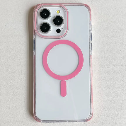 For iPhone 16 Pro Max Case Compatible with MagSafe PC+TPU Clear Anti-Drop Phone Cover