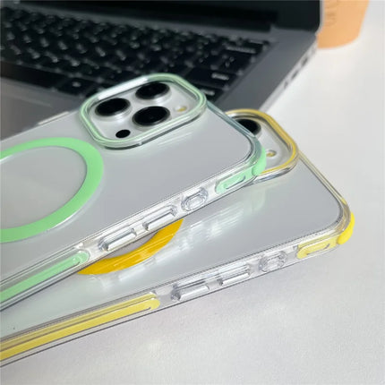 For iPhone 16 Pro Max Case Compatible with MagSafe PC+TPU Clear Anti-Drop Phone Cover