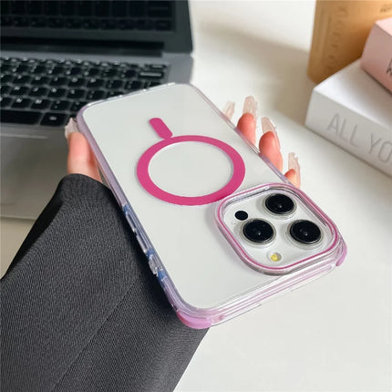 For iPhone 16 Pro Max Case Compatible with MagSafe PC+TPU Clear Anti-Drop Phone Cover