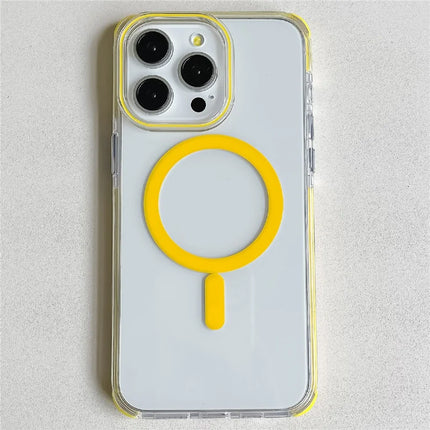 For iPhone 16 Pro Max Case Compatible with MagSafe PC+TPU Clear Anti-Drop Phone Cover
