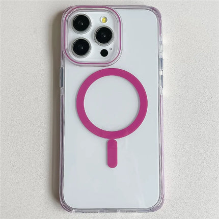 For iPhone 16 Pro Max Case Compatible with MagSafe PC+TPU Clear Anti-Drop Phone Cover