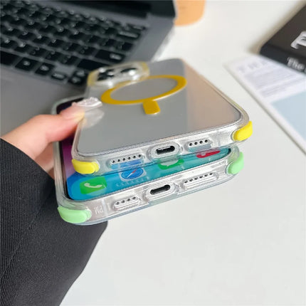 For iPhone 16 Pro Max Case Compatible with MagSafe PC+TPU Clear Anti-Drop Phone Cover