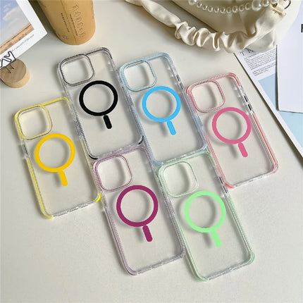 For iPhone 16 Pro Max Case Compatible with MagSafe PC+TPU Clear Anti-Drop Phone Cover