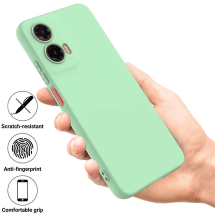 For Motorola Moto G35 5G Case Liquid Silicone Anti-Scratch Phone Cover with Hand Strap