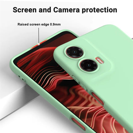 For Motorola Moto G35 5G Case Liquid Silicone Anti-Scratch Phone Cover with Hand Strap