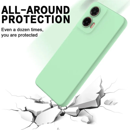 For Motorola Moto G35 5G Case Liquid Silicone Anti-Scratch Phone Cover with Hand Strap