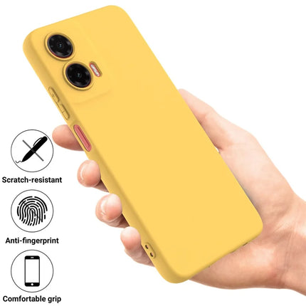 For Motorola Moto G35 5G Case Liquid Silicone Anti-Scratch Phone Cover with Hand Strap