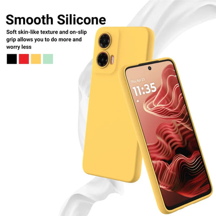 For Motorola Moto G35 5G Case Liquid Silicone Anti-Scratch Phone Cover with Hand Strap