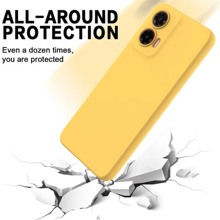 For Motorola Moto G35 5G Case Liquid Silicone Anti-Scratch Phone Cover with Hand Strap