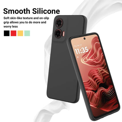 For Motorola Moto G35 5G Case Liquid Silicone Anti-Scratch Phone Cover with Hand Strap