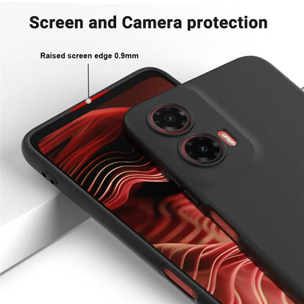 For Motorola Moto G35 5G Case Liquid Silicone Anti-Scratch Phone Cover with Hand Strap