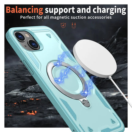 For iPhone 14 / 13 Case Compatible with MagSafe Military Protection PC+TPU Kickstand Phone Cover
