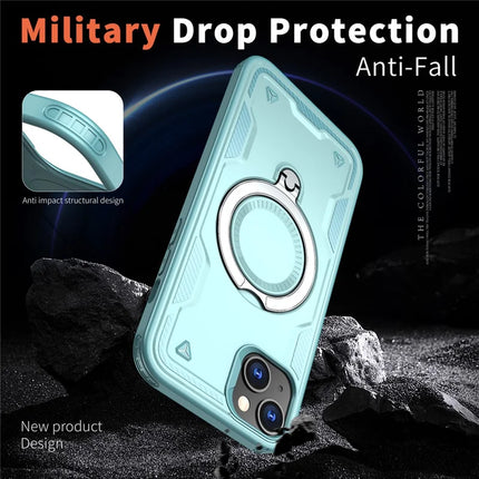 For iPhone 14 / 13 Case Compatible with MagSafe Military Protection PC+TPU Kickstand Phone Cover