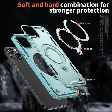 For iPhone 14 / 13 Case Compatible with MagSafe Military Protection PC+TPU Kickstand Phone Cover