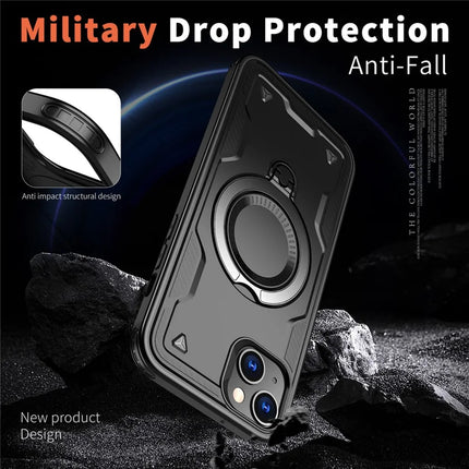For iPhone 14 / 13 Case Compatible with MagSafe Military Protection PC+TPU Kickstand Phone Cover
