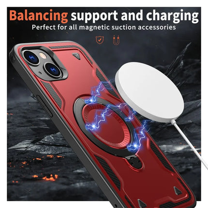 For iPhone 14 / 13 Case Compatible with MagSafe Military Protection PC+TPU Kickstand Phone Cover