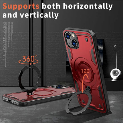 For iPhone 14 / 13 Case Compatible with MagSafe Military Protection PC+TPU Kickstand Phone Cover