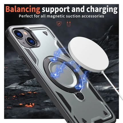 For iPhone 14 / 13 Case Compatible with MagSafe Military Protection PC+TPU Kickstand Phone Cover