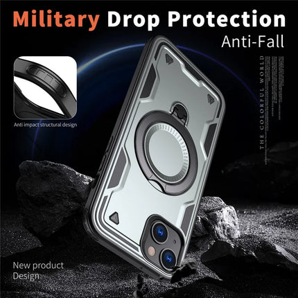 For iPhone 14 / 13 Case Compatible with MagSafe Military Protection PC+TPU Kickstand Phone Cover