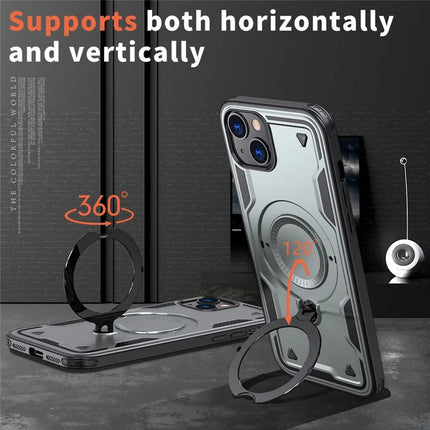 For iPhone 14 / 13 Case Compatible with MagSafe Military Protection PC+TPU Kickstand Phone Cover
