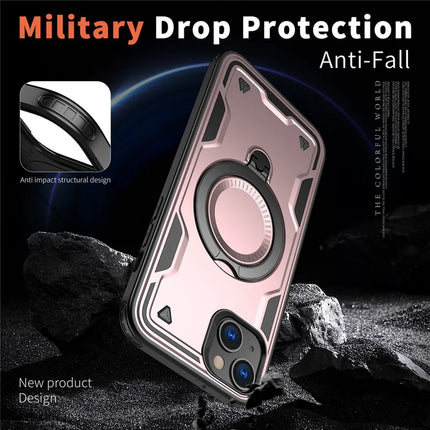 For iPhone 14 / 13 Case Compatible with MagSafe Military Protection PC+TPU Kickstand Phone Cover