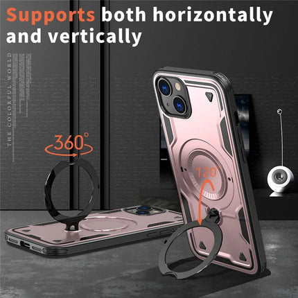 For iPhone 14 / 13 Case Compatible with MagSafe Military Protection PC+TPU Kickstand Phone Cover