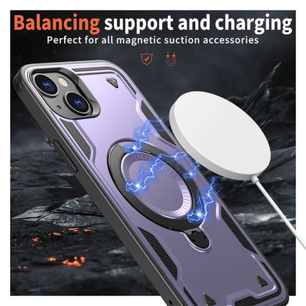 For iPhone 14 / 13 Case Compatible with MagSafe Military Protection PC+TPU Kickstand Phone Cover