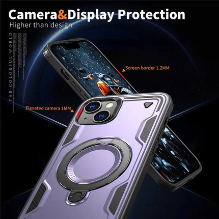 For iPhone 14 / 13 Case Compatible with MagSafe Military Protection PC+TPU Kickstand Phone Cover
