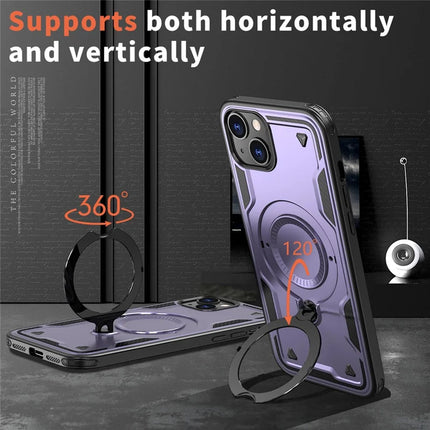 For iPhone 14 / 13 Case Compatible with MagSafe Military Protection PC+TPU Kickstand Phone Cover