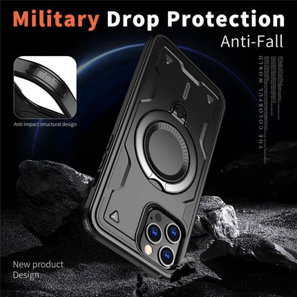 For iPhone 13 Pro Max / 12 Pro Max Case Compatible with MagSafe Military Protection PC+TPU Kickstand Phone Cover