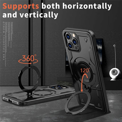 For iPhone 13 Pro Max / 12 Pro Max Case Compatible with MagSafe Military Protection PC+TPU Kickstand Phone Cover
