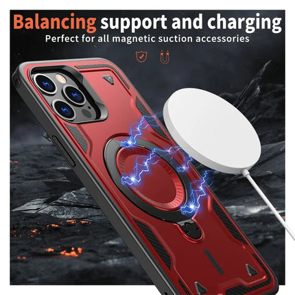 For iPhone 13 Pro Max / 12 Pro Max Case Compatible with MagSafe Military Protection PC+TPU Kickstand Phone Cover