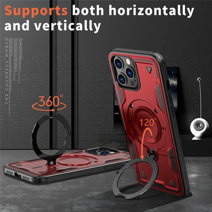 For iPhone 13 Pro Max / 12 Pro Max Case Compatible with MagSafe Military Protection PC+TPU Kickstand Phone Cover