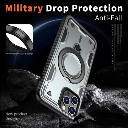 For iPhone 13 Pro Max / 12 Pro Max Case Compatible with MagSafe Military Protection PC+TPU Kickstand Phone Cover