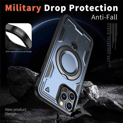 For iPhone 13 Pro Max / 12 Pro Max Case Compatible with MagSafe Military Protection PC+TPU Kickstand Phone Cover