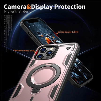 For iPhone 13 Pro Max / 12 Pro Max Case Compatible with MagSafe Military Protection PC+TPU Kickstand Phone Cover