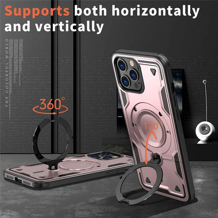 For iPhone 13 Pro Max / 12 Pro Max Case Compatible with MagSafe Military Protection PC+TPU Kickstand Phone Cover